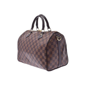 Louis Vuitton Brown Damier Leather Handbag Bandouliere Speedy